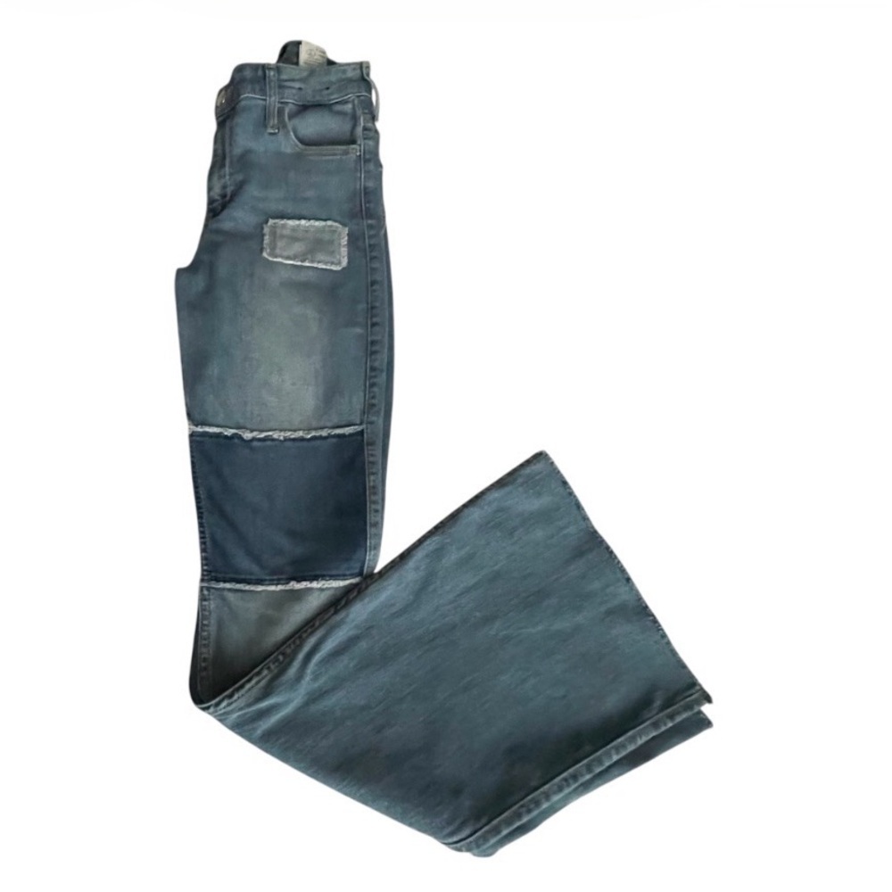 Hollister High Rise Flare Jeans Patchwork Soft Stretch Sz 26 - Picture 4 of 5